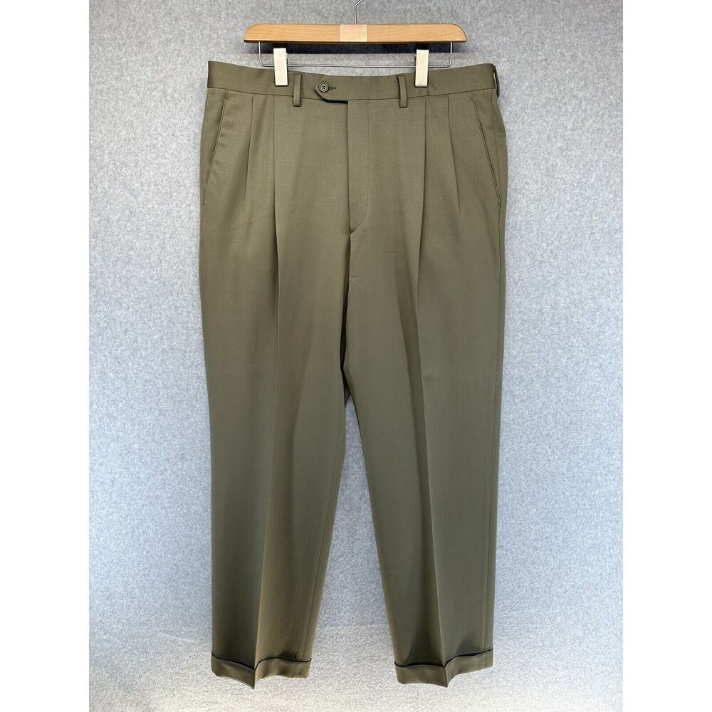 Pazoni Mens Pants Size 36 Como 2 Style 711 Brown 32" Inseam Cuffed with Pockets